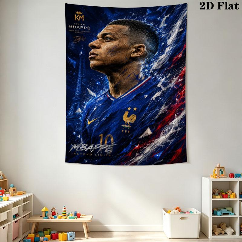 Kylian Mbappé Pride  Wall Hanging Printed Fabric Blanket Decorative Tapestries for Bedroom Living Room Home Decor