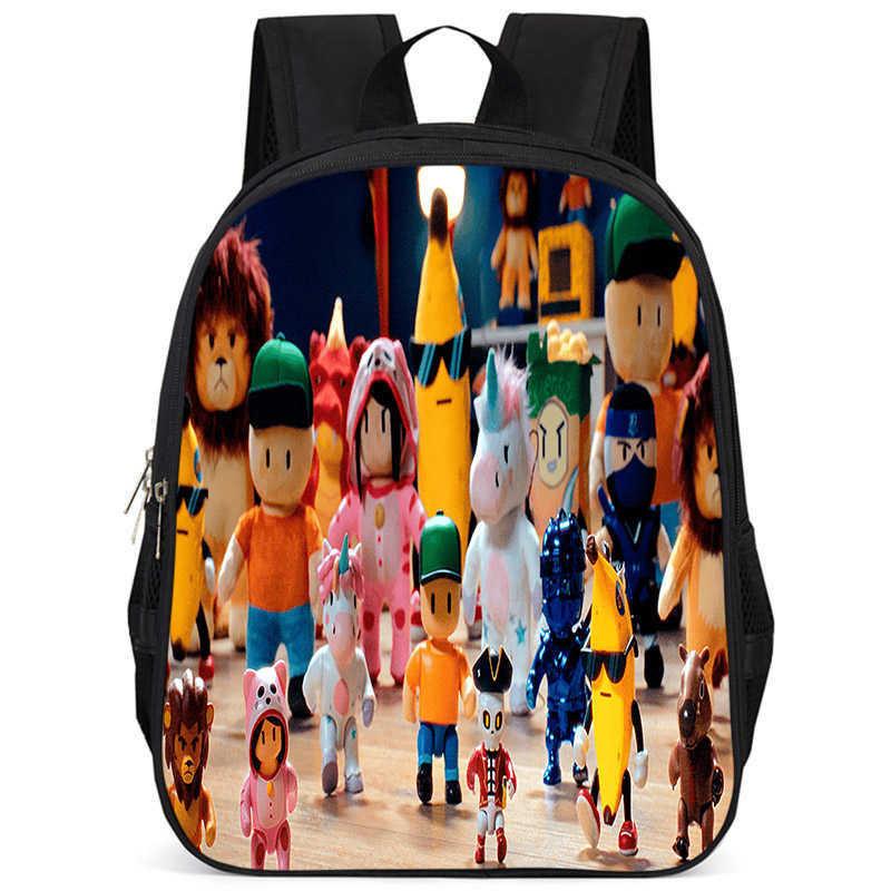 Stylish Stumble Guys Game Print Backpack Durable Oxford Cloth School Bag For Kids