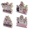 Solid Wood Napkin Tray Halloween Wooden Holder, Cute Pastel Pumpkin Ghost Black Cat Tabletop Tissue Dispenser, Decorative Paper Towel Holder
