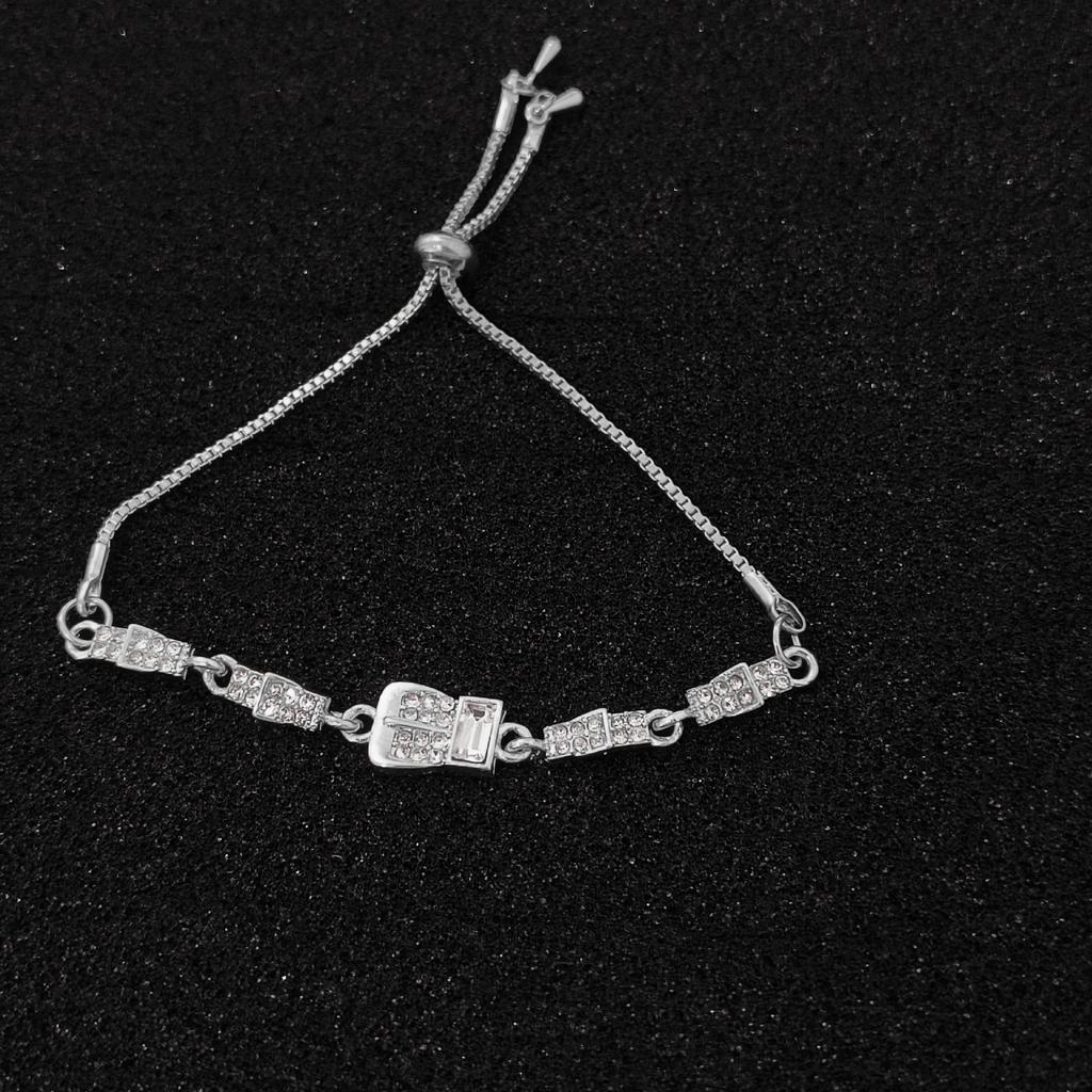 Sparkling Small Flower Zircon Pull Bracelet Women'S Cherry Blossom Diamond Niche Versatile High-End Accessories Hand Jewelry