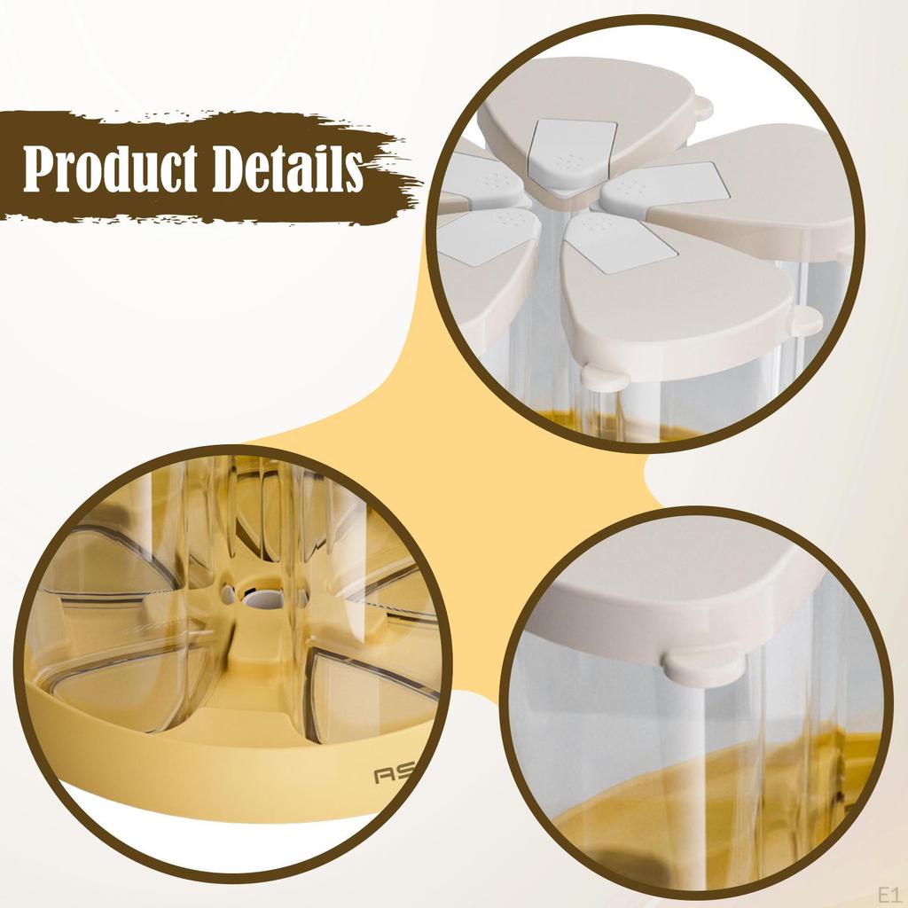 Dry Food Storage Containers Grain Dispenser 360° Rotating Organizer Rice for Beans Barley