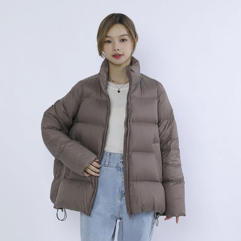 

Feather new 90 down женское однотонное простое белое свободное пальто из утиного пуха утолщенная куртка-пуховик M