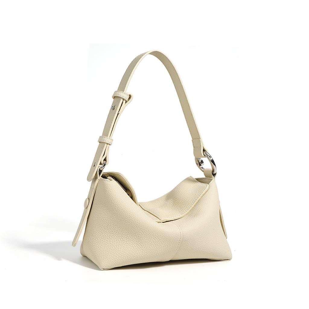 Luxury Lychee Grain Cowhide Pillow Bag Simple Casual Versatile Commuter One Shoulder Bag Women's Real Leather Soft Handbag