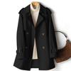 Spring/Autumn 2024 Mid-Length British Style Waist-Cinching Windbreaker for Petite Figures