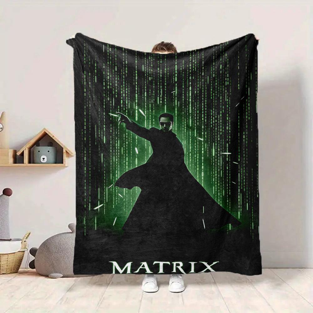 1pc The Matrix Flannel Throw Blanket - HD Printed Lightweight Soft Warm All-Season Blanket for Sofa, Bed, Travel, Camping 026