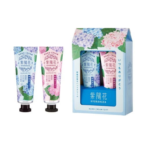 Global Product Planning Yururito Hydrangea Hand Cream Gift Set of 2, 40mL (Rainy Hydrangea and Rainbow Hydrangea)