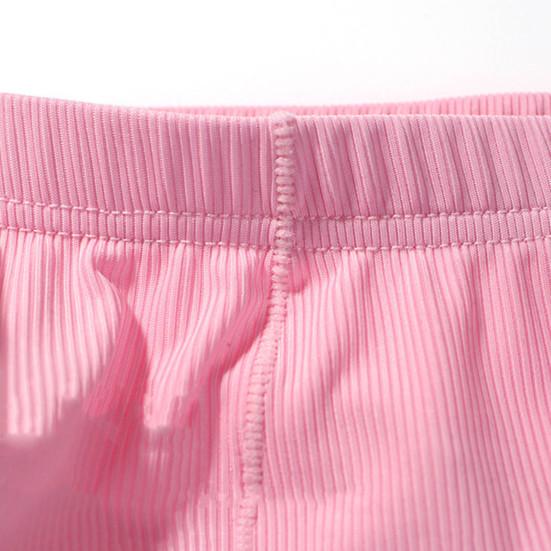 Men Summer Thong Low-rise Ice Silk Ribbed Briefs Solid Color High Elasticity Underwear