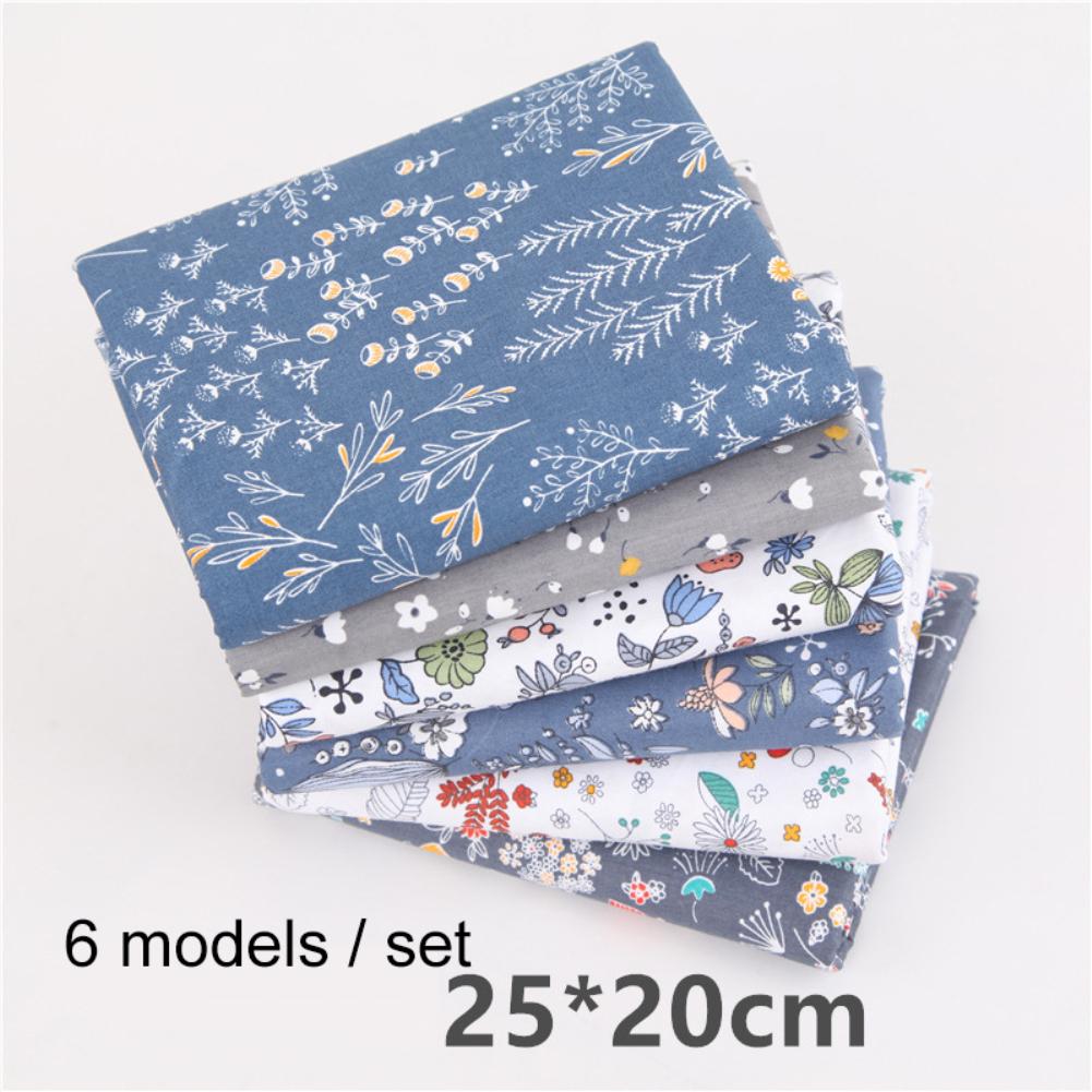 25cmx20cm 6ks potisk Květinový DIY Kid Baby Face Bavlněný potah Látka Šicí materiál