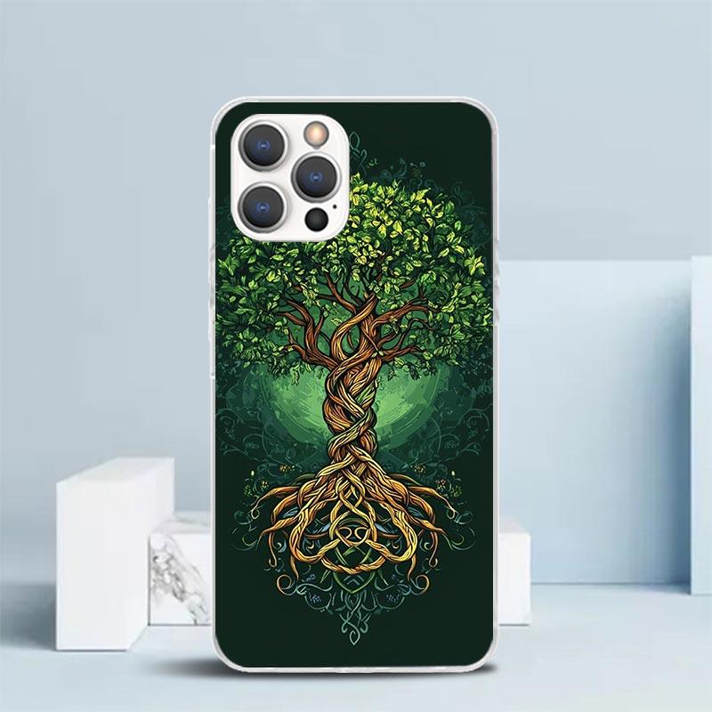 Tree of Life Space Soft Cover for iPhone 16 17 Air 15 14 Pro Max 16E Phone Case 13 Mini 12 11 7 SE 8 Print Pattern Fit Cases 16