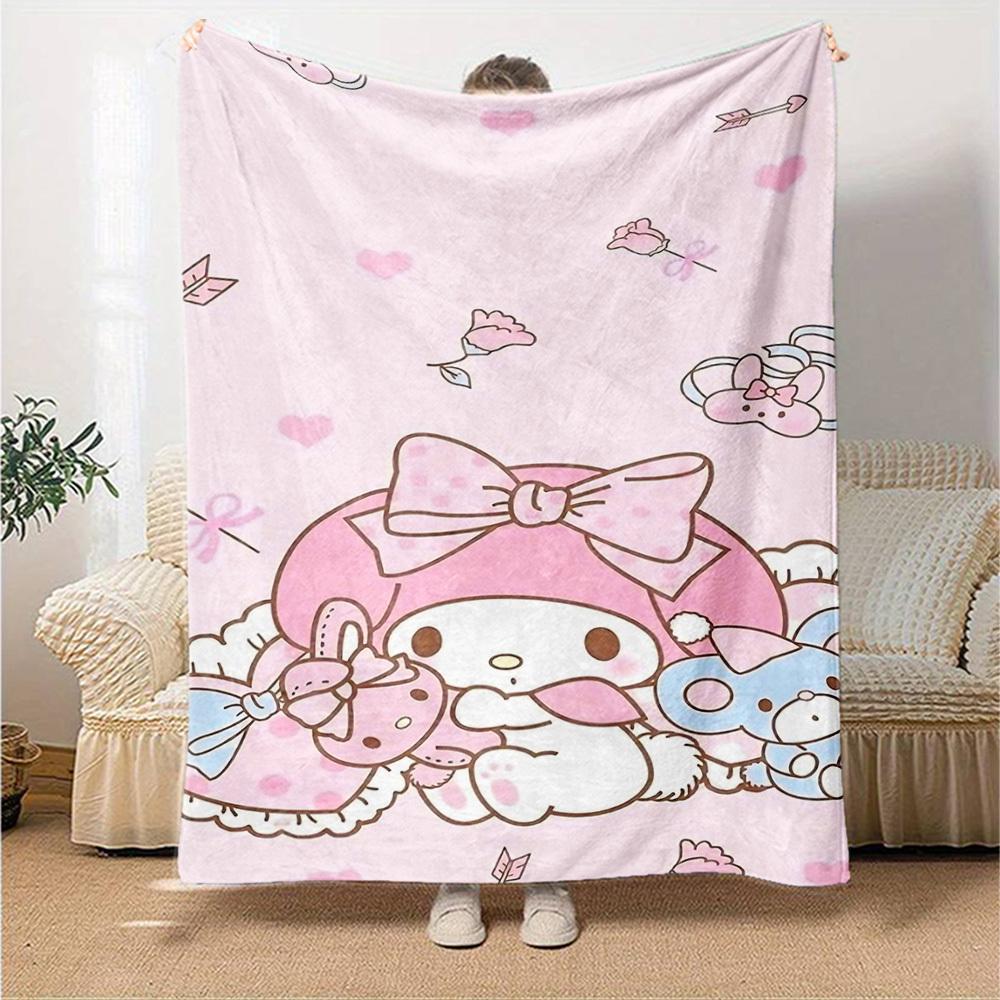 1 adet My Melody Hello Kitty battaniye Hafif Flanel Atkı Kanepe Yatak Seyahat Kamp Oturma Odası Ofis Koltuk Sandalye için