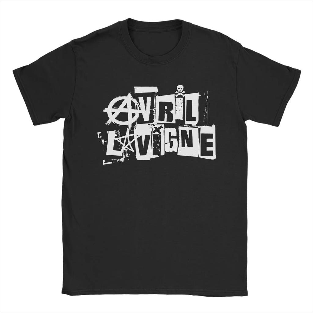 Men T-Shirt Avril Lavigne Greatest Hits Logo Funny Cotton Tee Shirt Short Sleeve T Shirts Crewneck Tops Plus Size