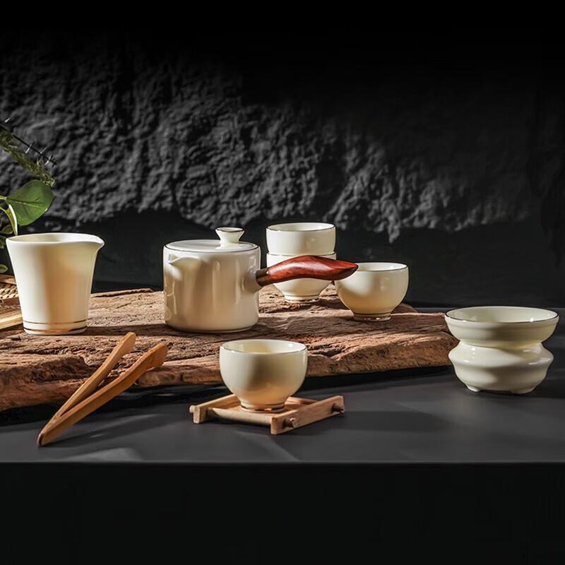 PHMI Muxi Lamb Fat Jade Porcelain Tea Set