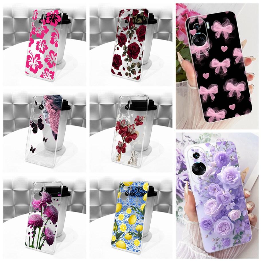 For Honor 90 Lite Pro Case Popular Flower Bowknot Soft Slim Silicone Phone Case For Honor 90 REA-NX9 Funda on Honor90 Lite Coque