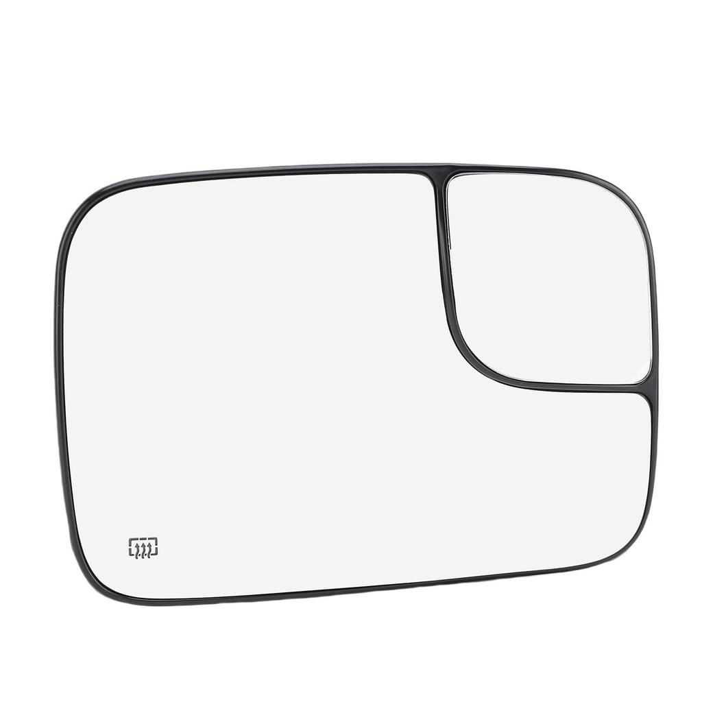 Heated Convex Mirror Glass with Blind Spot Glass Side View Mirror Glass Lens Replacement for 1500 2500 3500 2002-2008