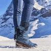 Large size knight boots new rear strap but knee mid tube fly knitting splicing warm women's boots