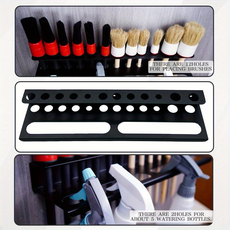 Wall-Mounted Car Detailing Brush Holder - Durable Metal Organizer For Spray Bottles & Cleaning Tools