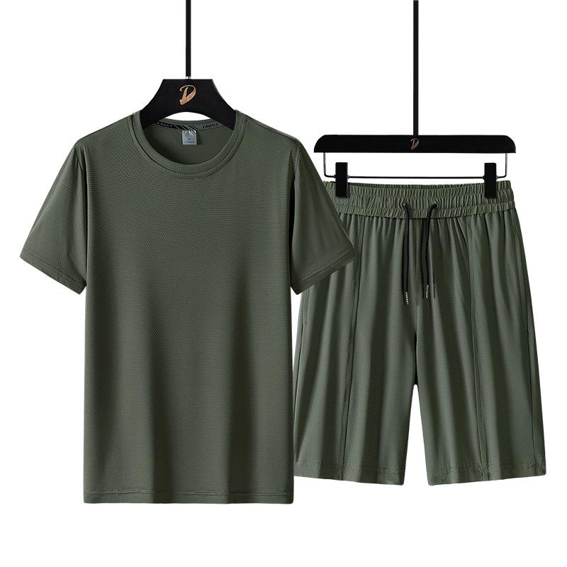 Men's Quick-Dry Breathable Loose Plus Size Summer Shorts & T-Shirt Fitness Casual Set