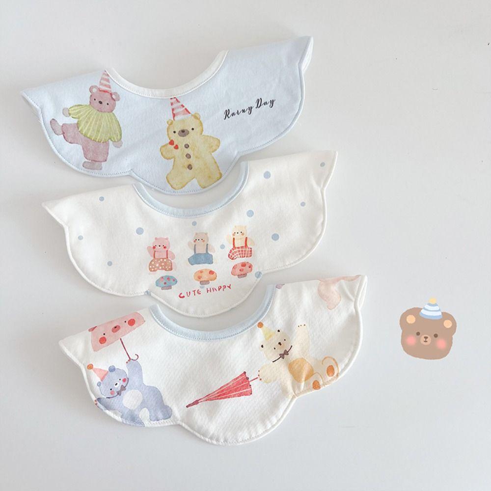 Cartoon Anti-vomiting Bibs Cotton Yarn Baby Drooling Bibs Sweet Saliva Towel  Feeding Accessories