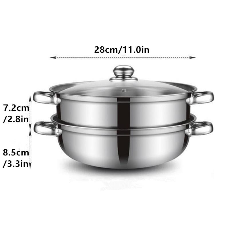 Stainless Steel Single/Double-Layer Steamer Basket Strainer Pot Steaming Grid Thickened Generic Food Steam Rack Home Cooking