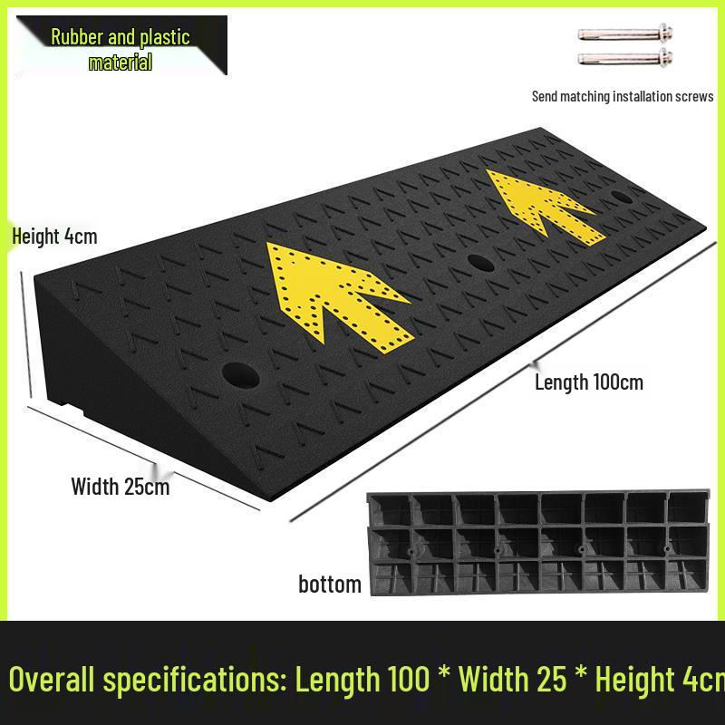 Rubber Car Ramp: Multipurpose Mat for Curbs, Thresholds, and Speed Bumps