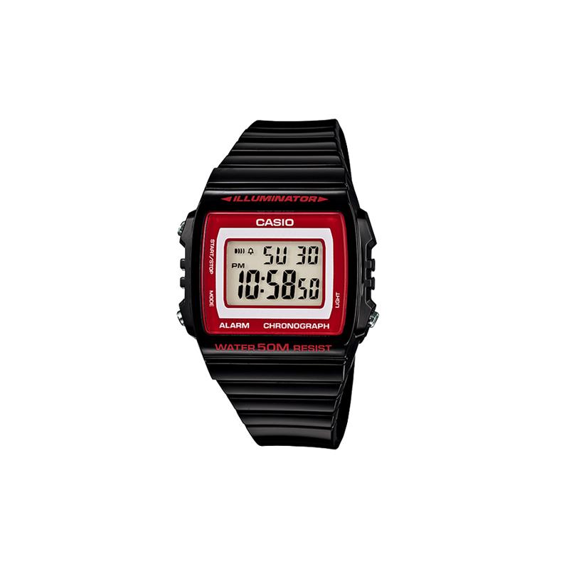 

Casio Series YOUTH Series - Silicone Small Square LCD Display Waterproof Sports Student Quartz Movement Resin Strap Japanese and Korean W-215H-1A2 червоний