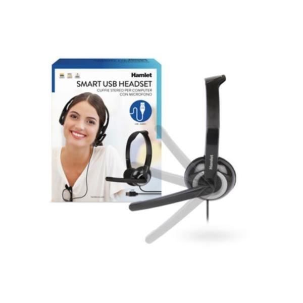 Cuffie avec micro - HAMLET - USB - Noir - 180 cm - 108 dB