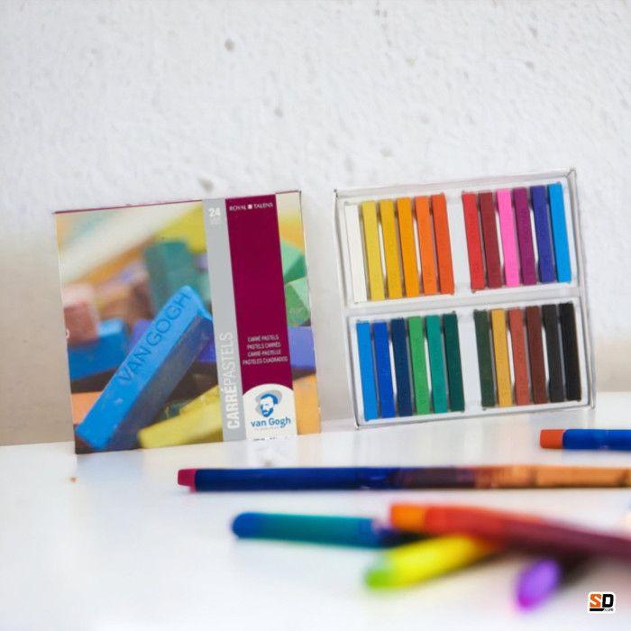 Coffret de Pastels - Van Gogh - 24 Pastels Carrés - Multicolore - Pour Adultes - Mixte