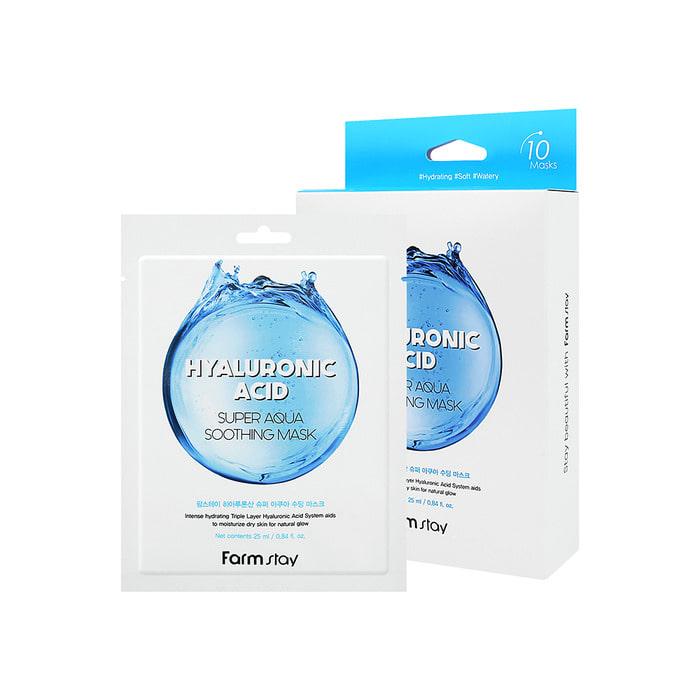 FARM STAY Kwas Hialuronowy Super Aqua Maska Kojąca 25ml (3 opcje)