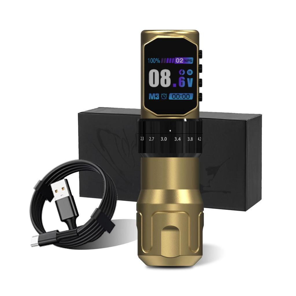 Wireless Adjustable Stroke Tattoo Pen with Color Screen, 2000mAh Capacity