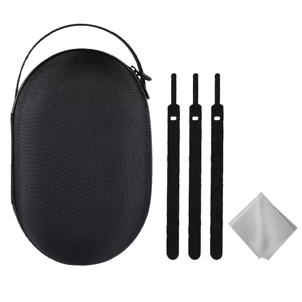 

Жесткий чехол для переноски Ударопрочная портативная сумка для хранения ЕВА/ПУ кожа+ПВХ Защита от царапин Дорожная сумка для переноски для Apple Vision Pro чёрный