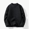 Winter Spring Round Neck Solid Cable Sweater Male Casual Fashion Knitting Top Men Knitwear