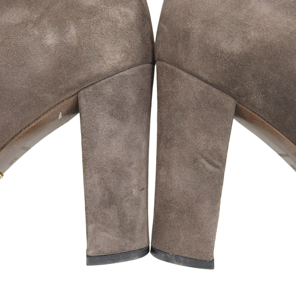 Prada Piękne zamszowe botki na obcasie dla kobiet, brązowe, rozmiar 35 buty 35 BrązowyUżywany