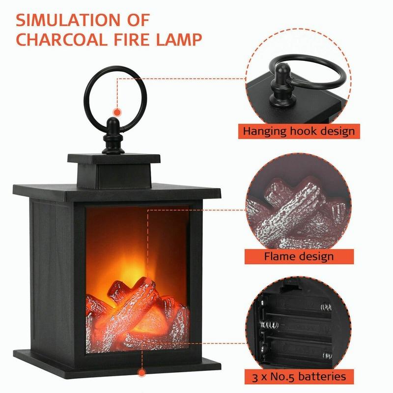 Lampe de cheminée LED (sans piles) Cheminée électrique à effet de flamme Cheminée à bûches Lampe de table décorative Intérieur/Extérieur Décoration de la maison | Rakuten