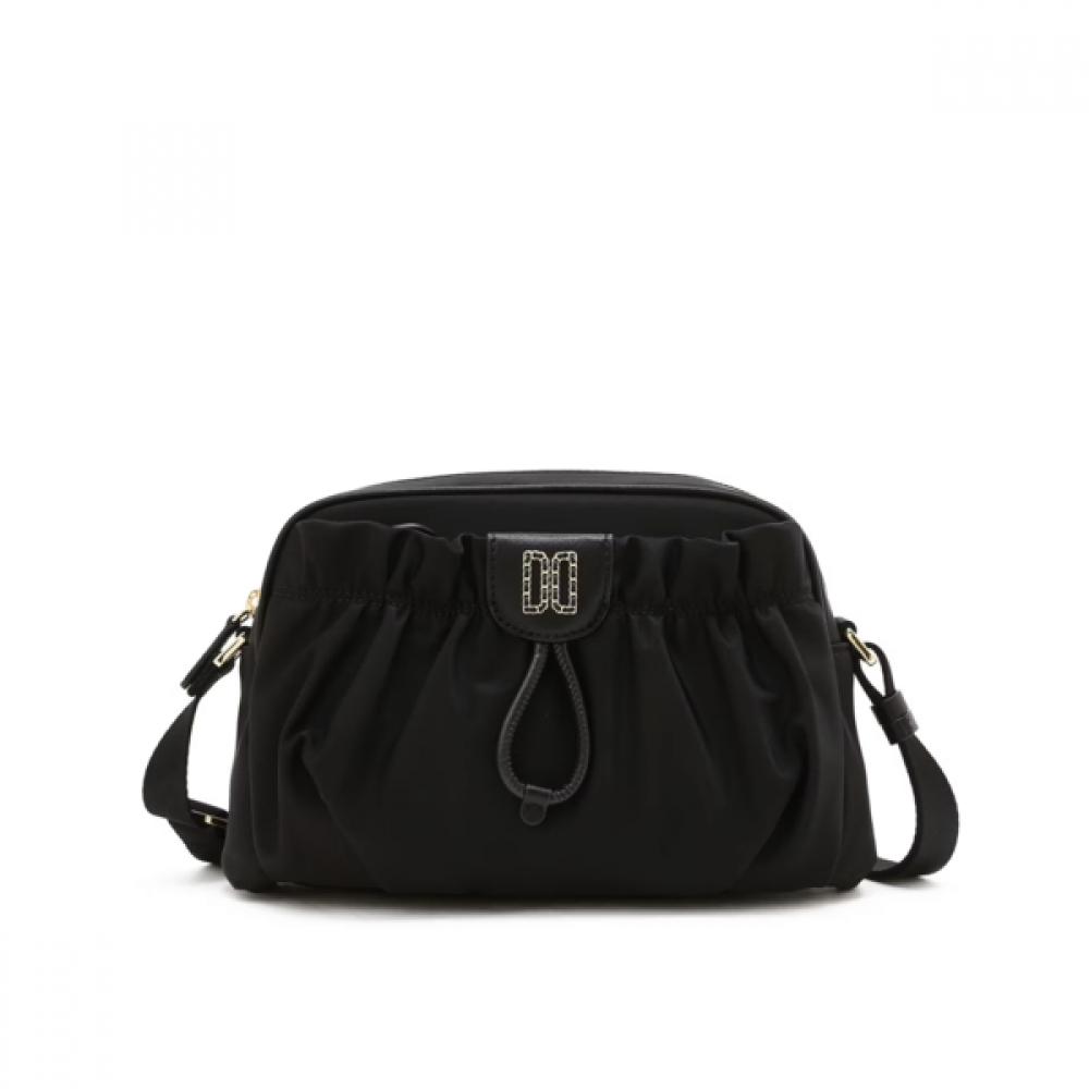 Daks Black Dd Decoration Shirring Point Nylon Crossbag