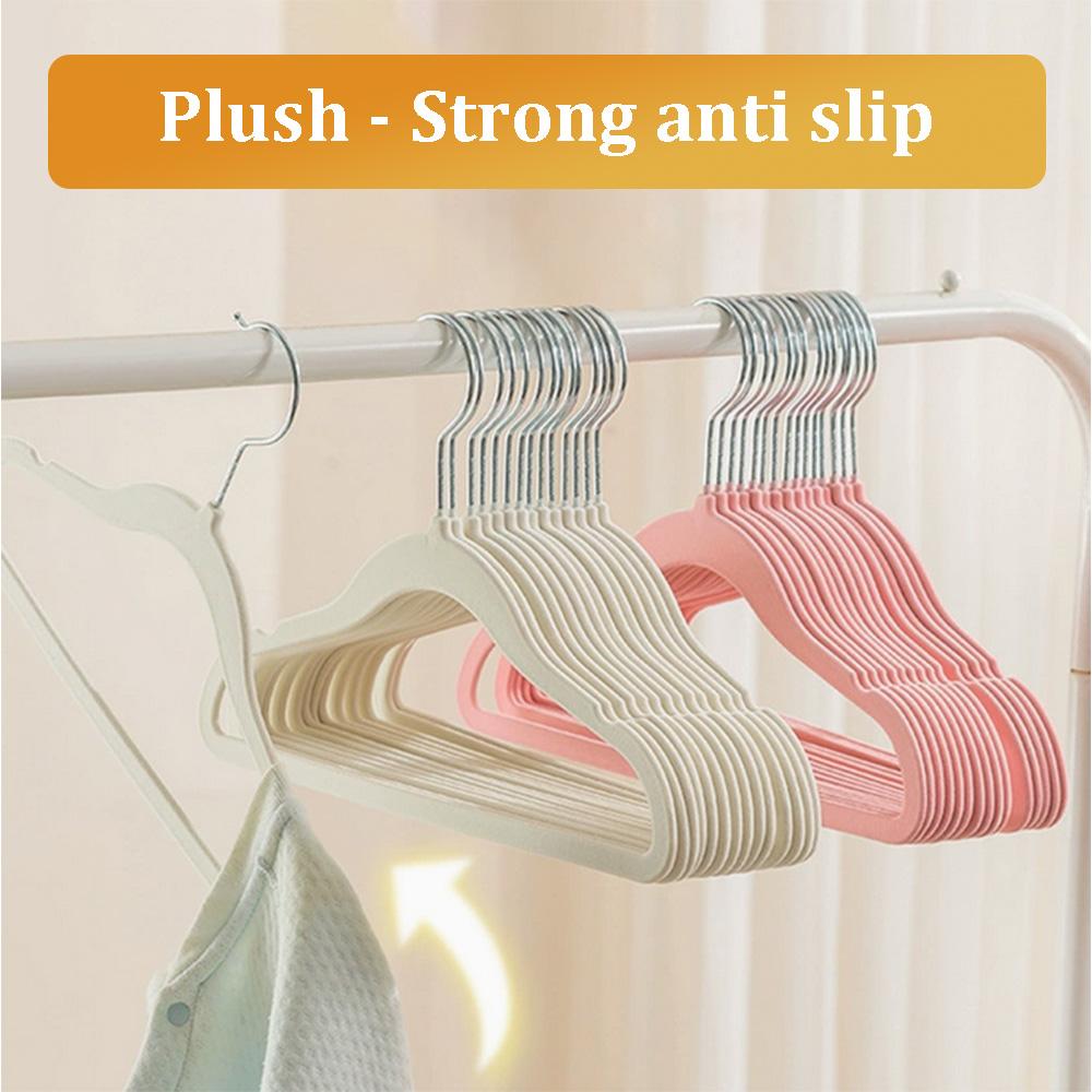 10/20 Stück Samt-Kleiderbügel Rutschfest Rotin Babykleiderbügel Tragbar Kindergarderoben-Organizer Platzsparend zum Trocknen von Kleidung