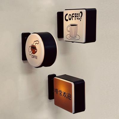 LED rozsvietiteľný magnet na chladničku Kávová téma Magnetická dekorácia Svetelná krabička Atmosférická dekorácia do domácnosti Kuchyne Kancelárie Stolný ornament