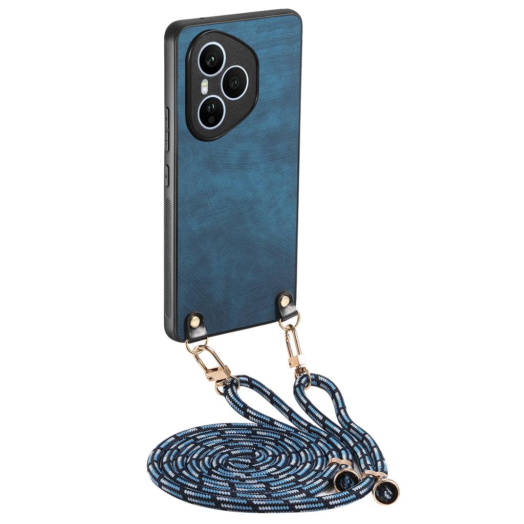 For Honor 400 Pro 5G (Global) Retro Leather Phone Back Cover with Adjustable Strap