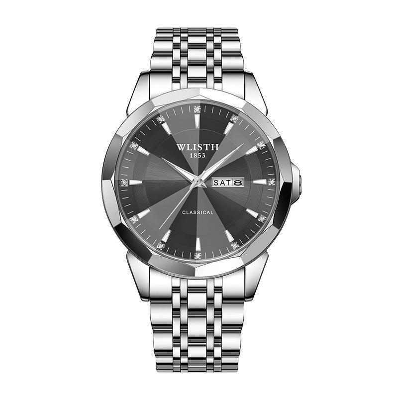 Trendy Waterproof Luminous Quartz Couple Watches for Men  Women – Solid Steel, Calendar Feature