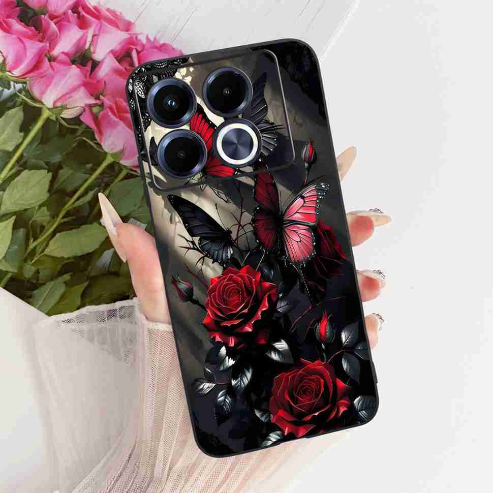 Colorful Butterfly Fashion For Infinix Note 40 5G X6852 Case Silicone TPU Black Cover For Infinix Note40 5G Bumper Shell Fundas