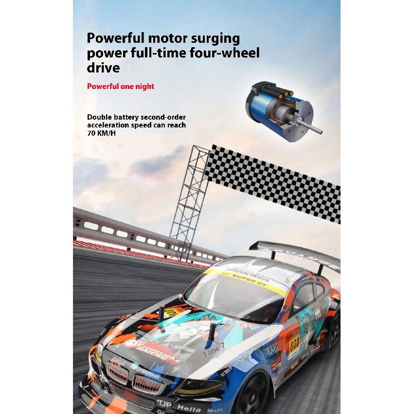 New Rc Four-Wheel Drive Suspension High-Speed 70 Speed 70km Competitive 1:10 Simulation Off-Road Boy Remote Control Toy