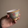 Master Zheng Wenqiang Filigree Silver Ceramic Enlightenment Tea Cup