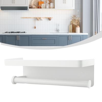 Versatile Paper Towel Holder Wall Mount Holder Resists Dirt Suitable For Bathroom Essentials Convenient Shelf Decorative Shelf