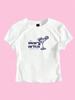 Baby Tee Corto con Stampa Bicchiere da Vino da Donna Transfrontaliero - Manica Corta, Top Versatile 2026