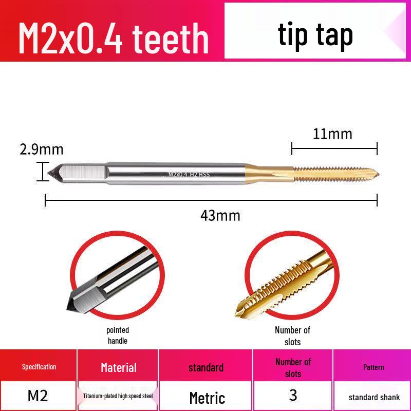 

Super Hard M2*0.4 Titanium Plated Spiral Tap Drill