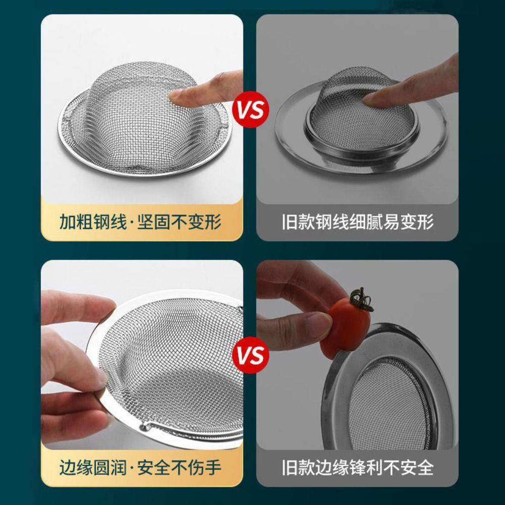 1/2/3-Piece Stainless Steel Sink Strainer With Handle 4.4" Diameter Drain Strainer Rust-Resistant Heavy Duty Sink Stopper