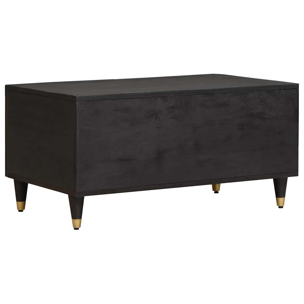 Coffee Table Black 80 x 50 x 40 cm Solid Mango Wood