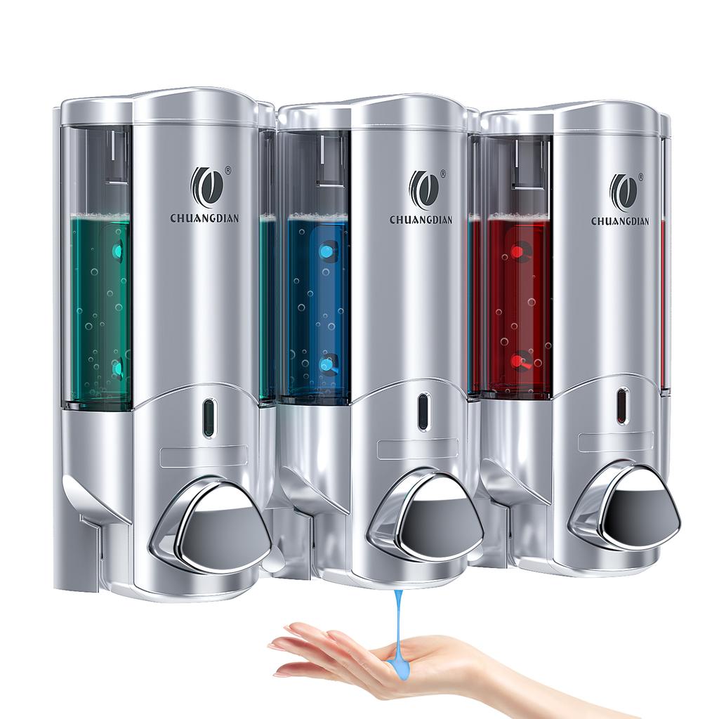 Nástěnný dávkovač tekutého mýdla Bez vrtání Koupelnová láhev na šampon a kondicionér Kuchyňský zásobník na saponát na nádobí 1/2/3*200ML