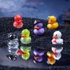 6 Piezas Mini Figuras de Patitos Tema de Halloween Adornos de Pato Resina Bruja Fantasma Zombi Pato Coleccionables para Decoración DIY de Acuario Micro-Paisaje