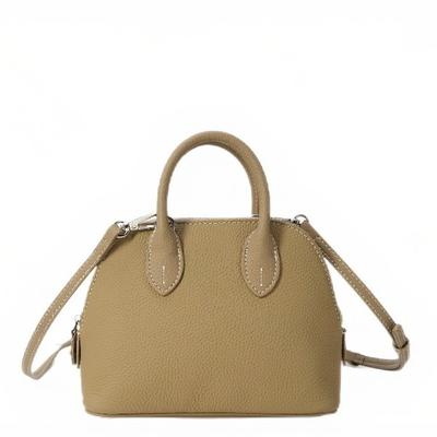 2025 New Bag Cowhide Bolide Bowling Bag Commuting Versatile Leather Women's Bag Premium Shell Bag