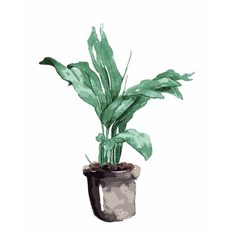 5D haft diamentowy rośliny doniczkowe ścieg krzyżykowy liście roślin diamentowe malowanie w pełni z okrągłych wierteł mozaika do dekoracji domu prezent